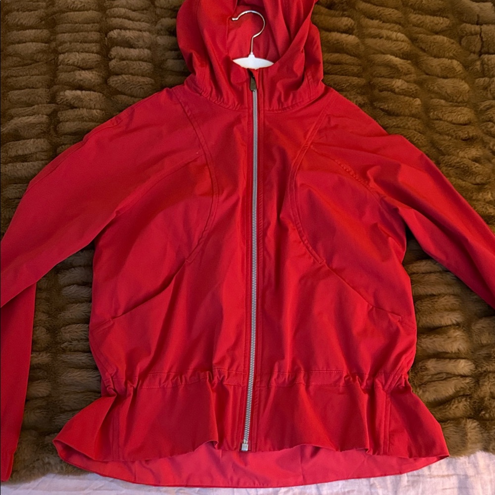 Lululemon Women's Red Hooded rain Jacket